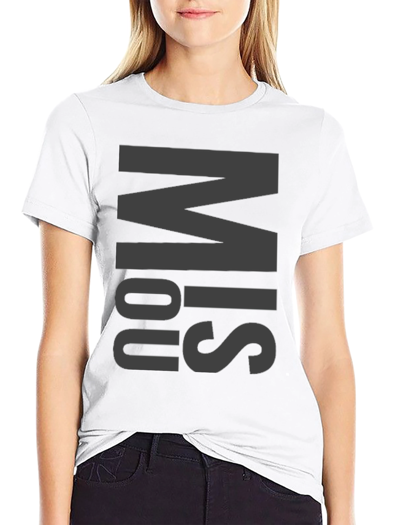 Minimalist Miss You Graphic Tee - Black