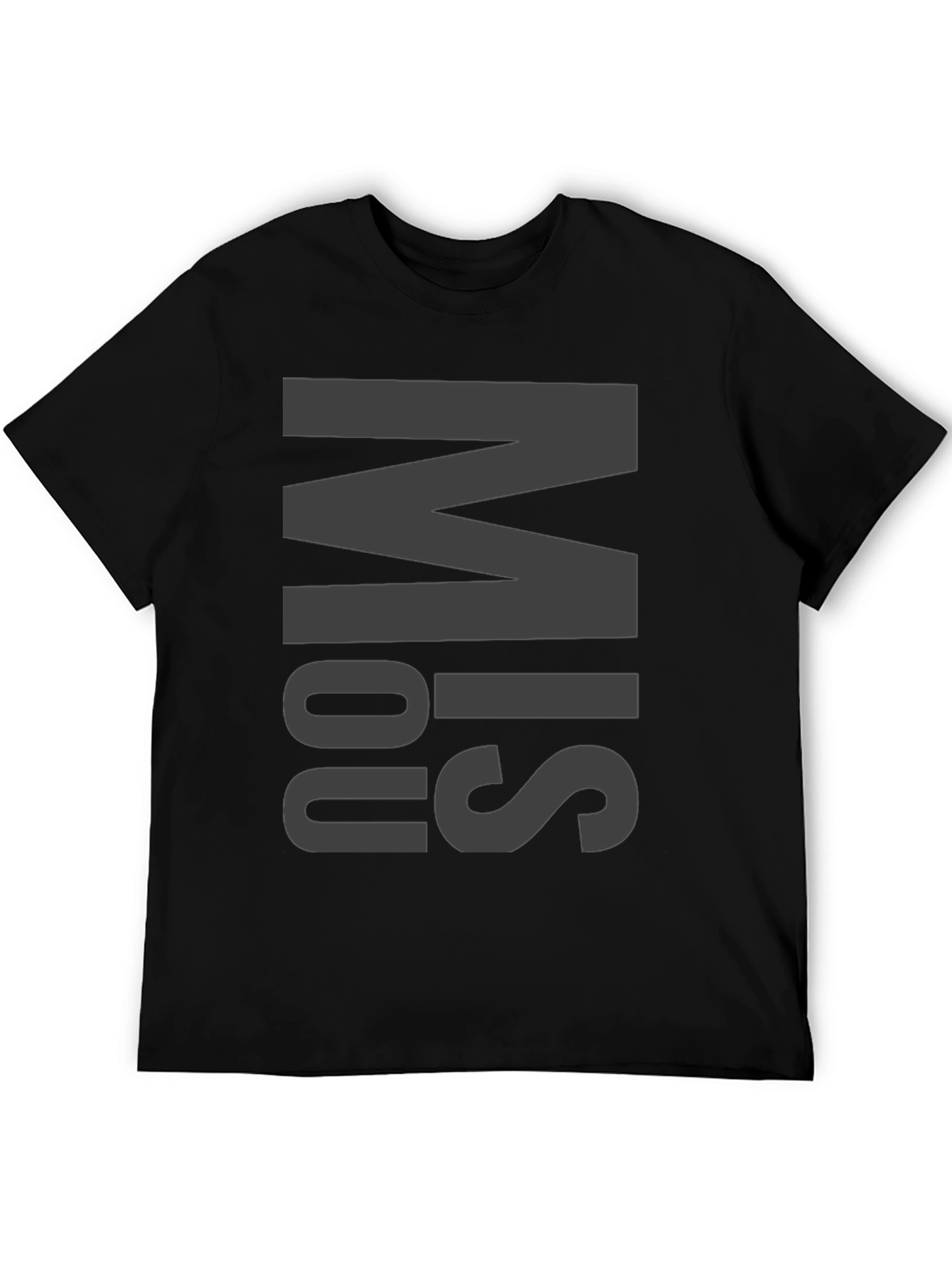 Minimalist Miss You Graphic Tee - Black