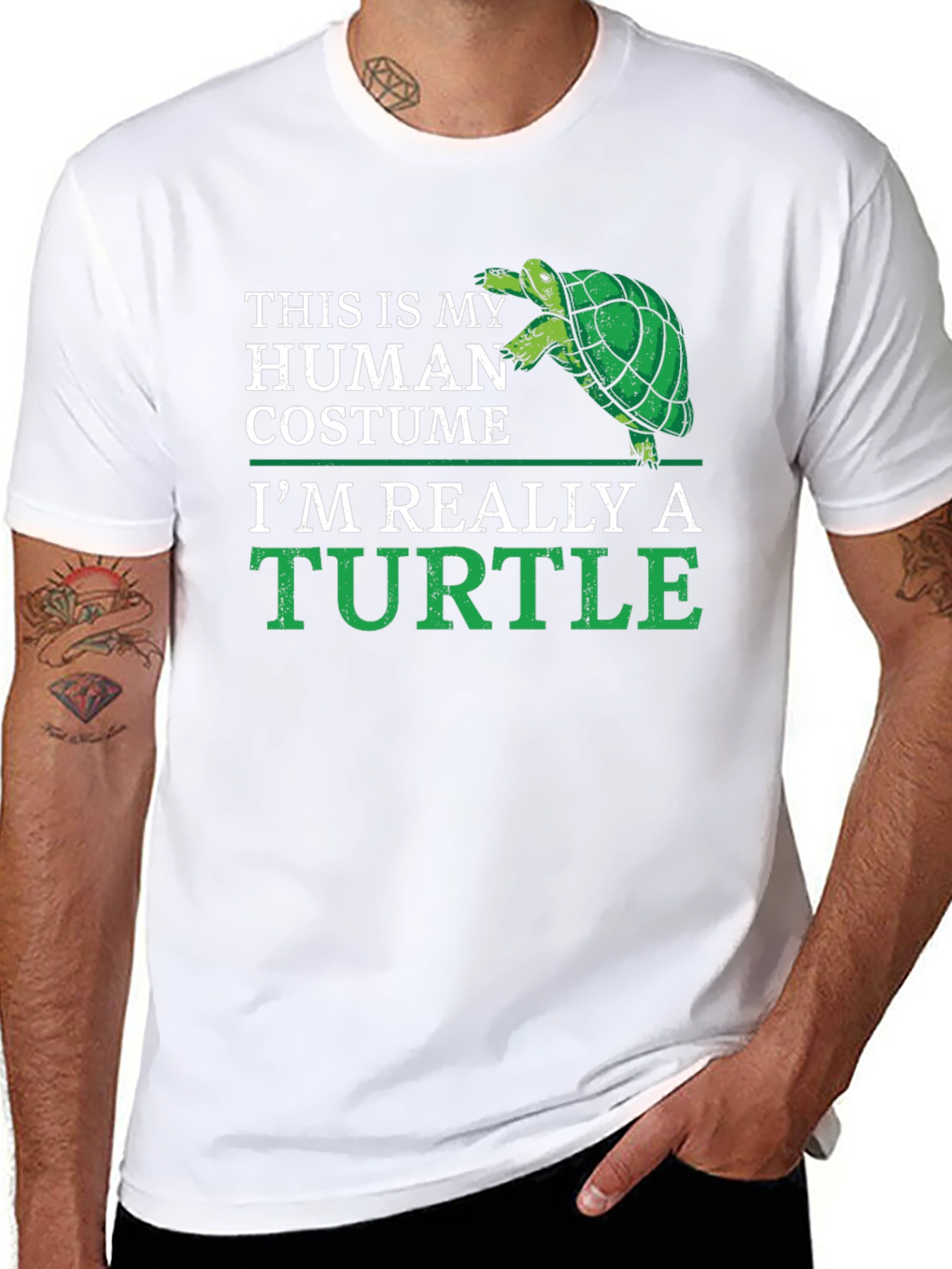 Human Costume Turtle T-Shirt - Funny Animal Lover Tee