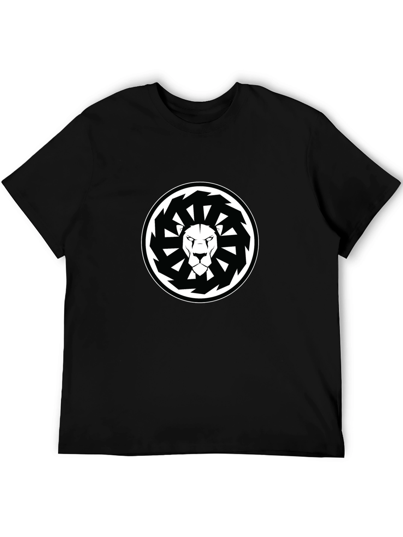 Lion Mandala Graphic Black T-Shirt