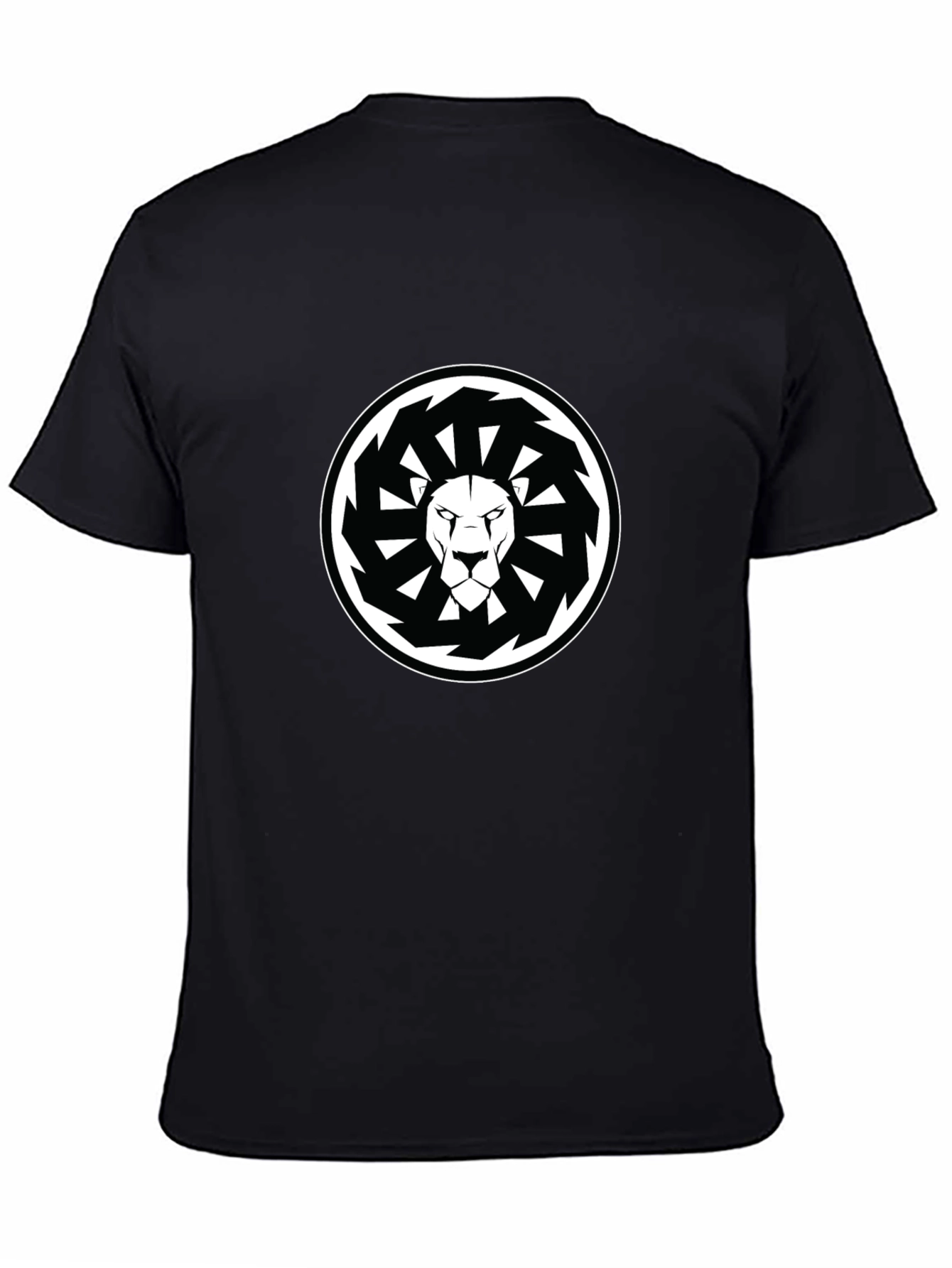 Lion Mandala Graphic Black T-Shirt