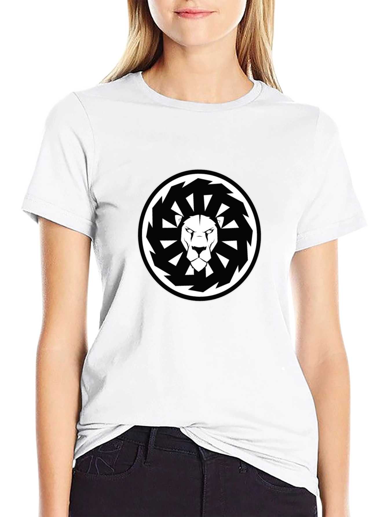 Lion Mandala Graphic Black T-Shirt