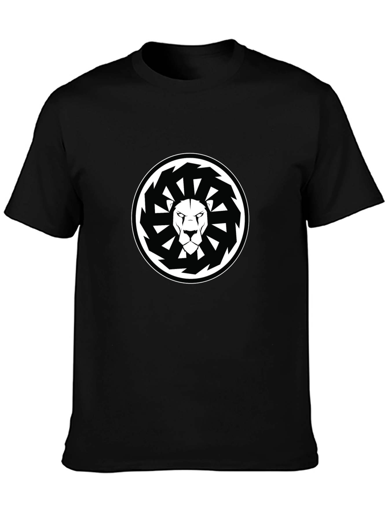 Lion Mandala Graphic Black T-Shirt
