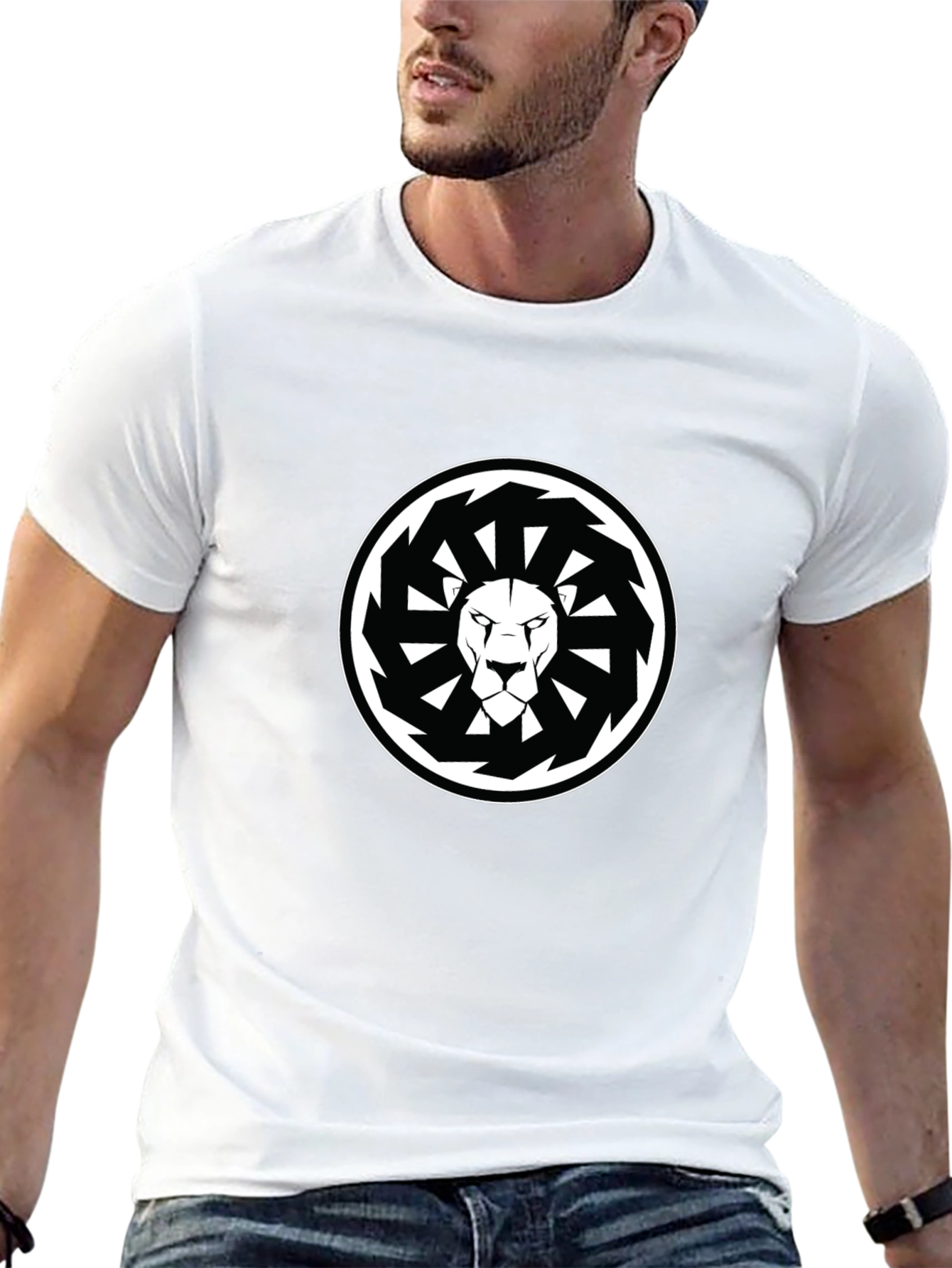 Lion Mandala Graphic Black T-Shirt