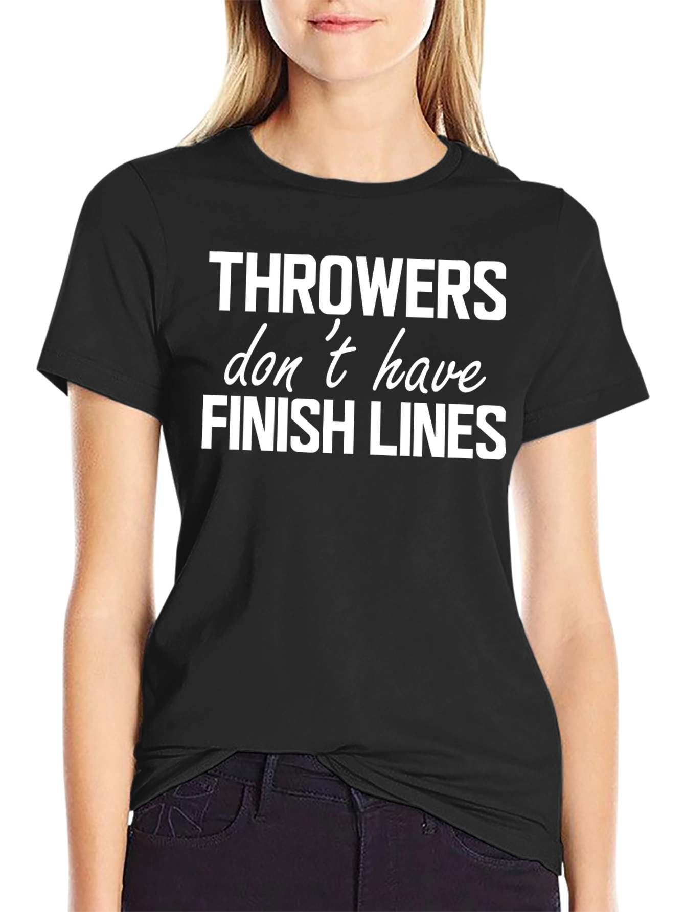 Throwers Dont Have Finish Lines Black T-Shirt