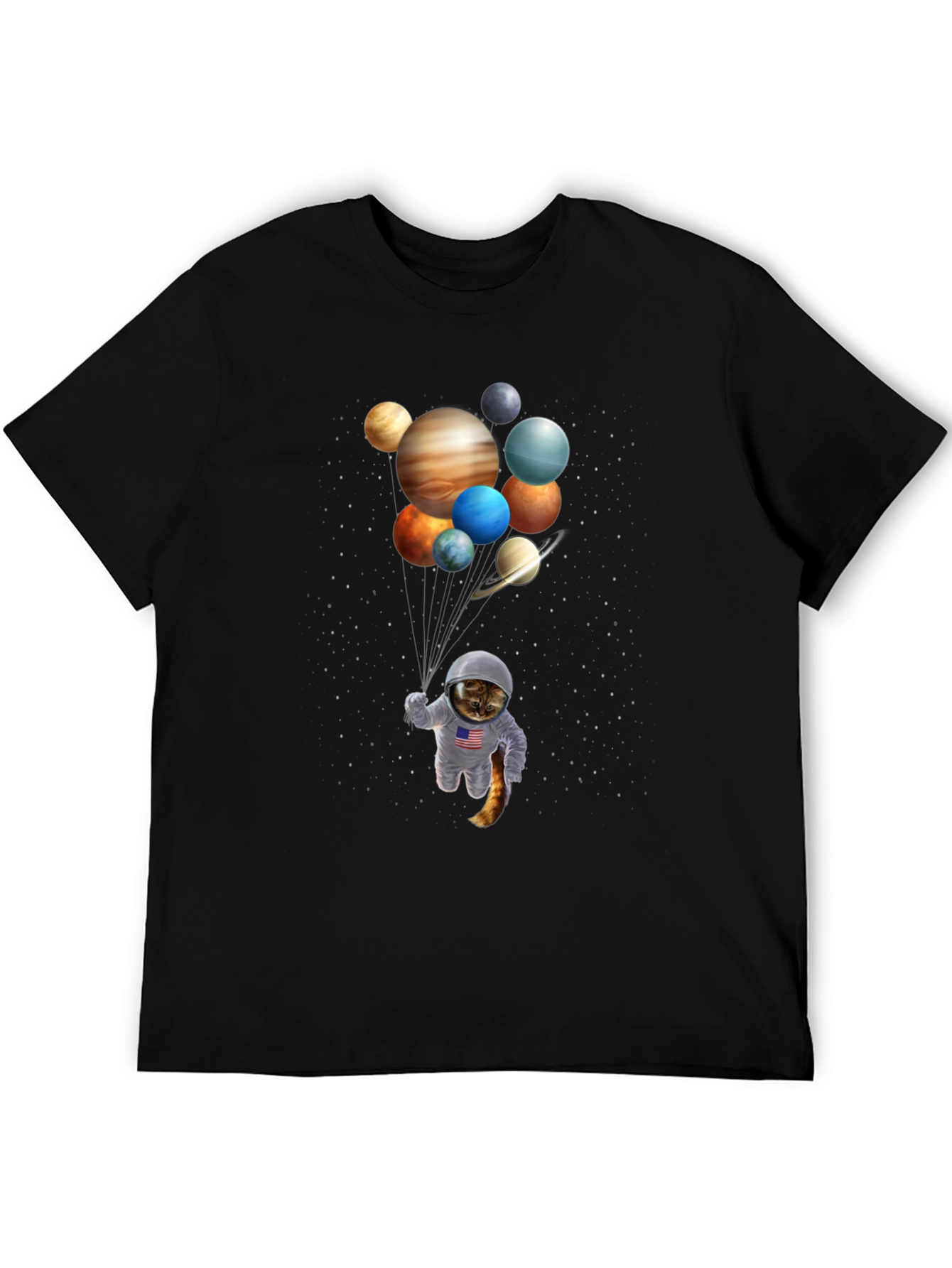 Cat Astronaut Planets T-Shirt