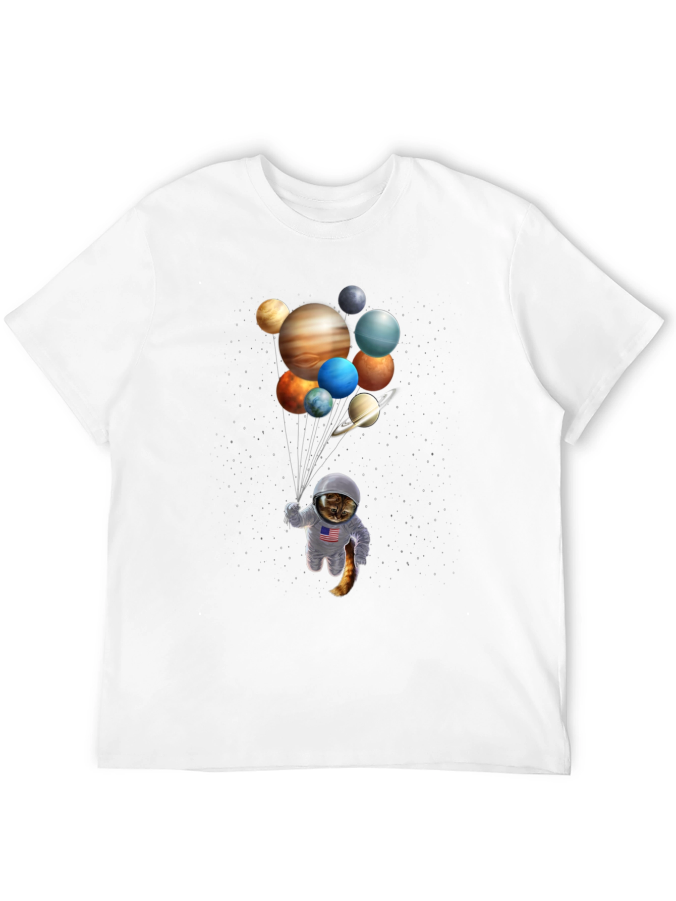 Cat Astronaut Planets T-Shirt