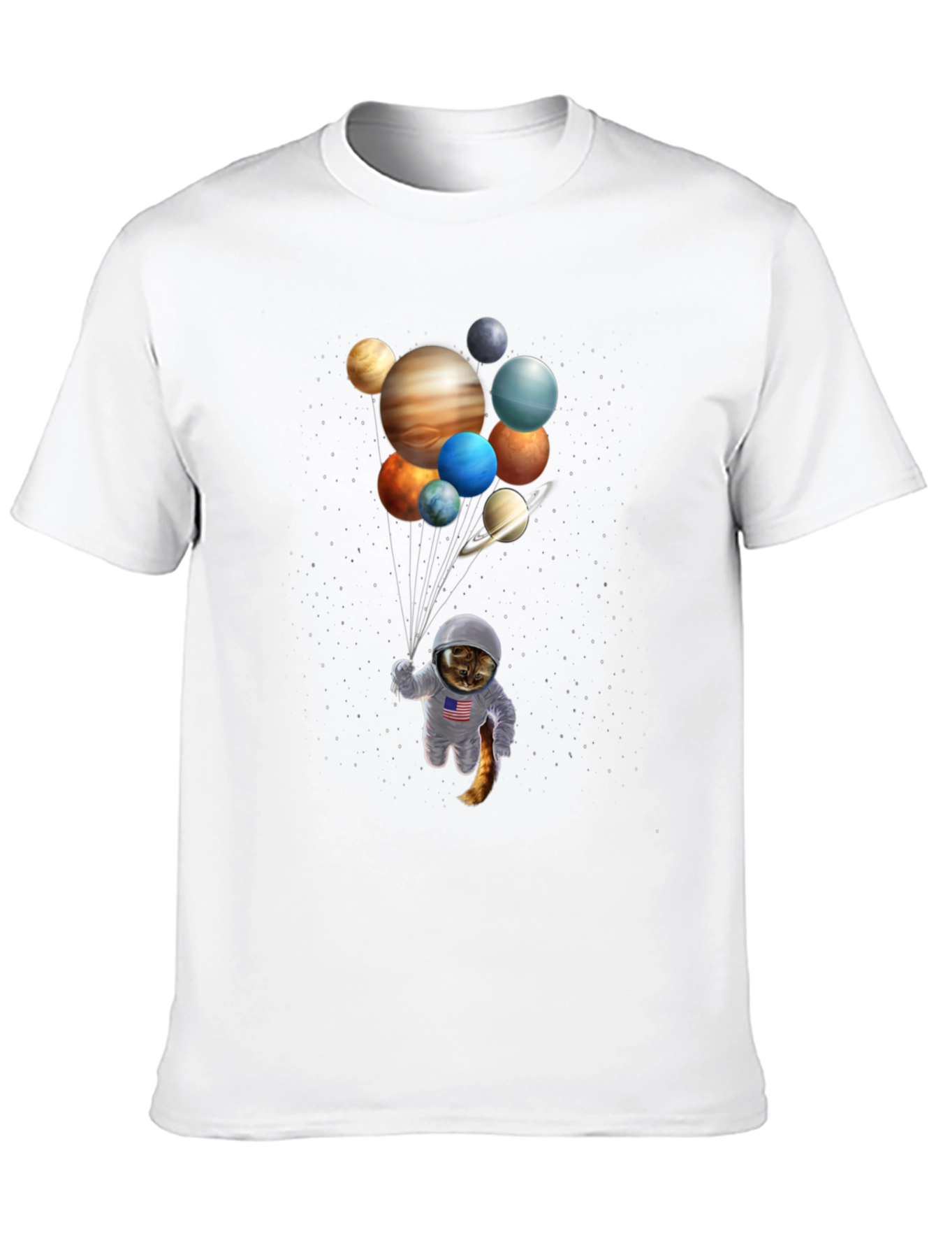 Cat Astronaut Planets T-Shirt