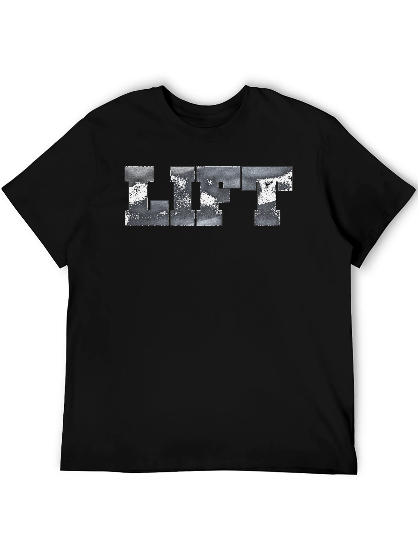 LIFT Graphic Tee - Black Cotton Fitness Shirt