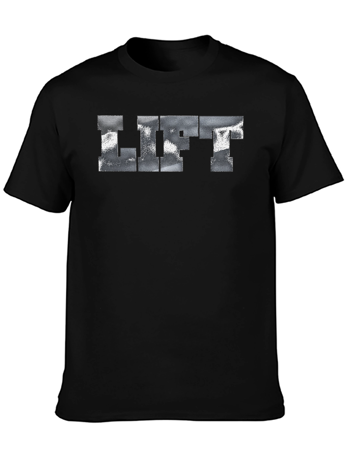 LIFT Graphic Tee - Black Cotton Fitness Shirt