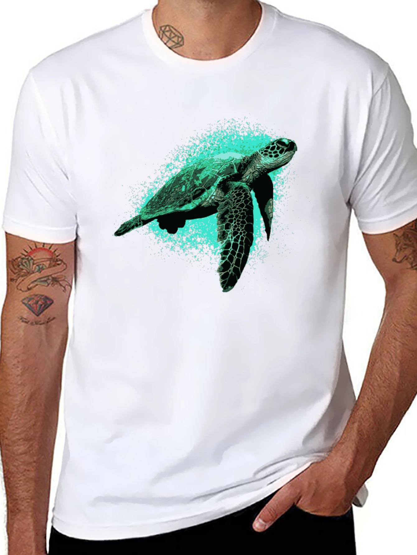 Sea Turtle Graphic Tee - Black