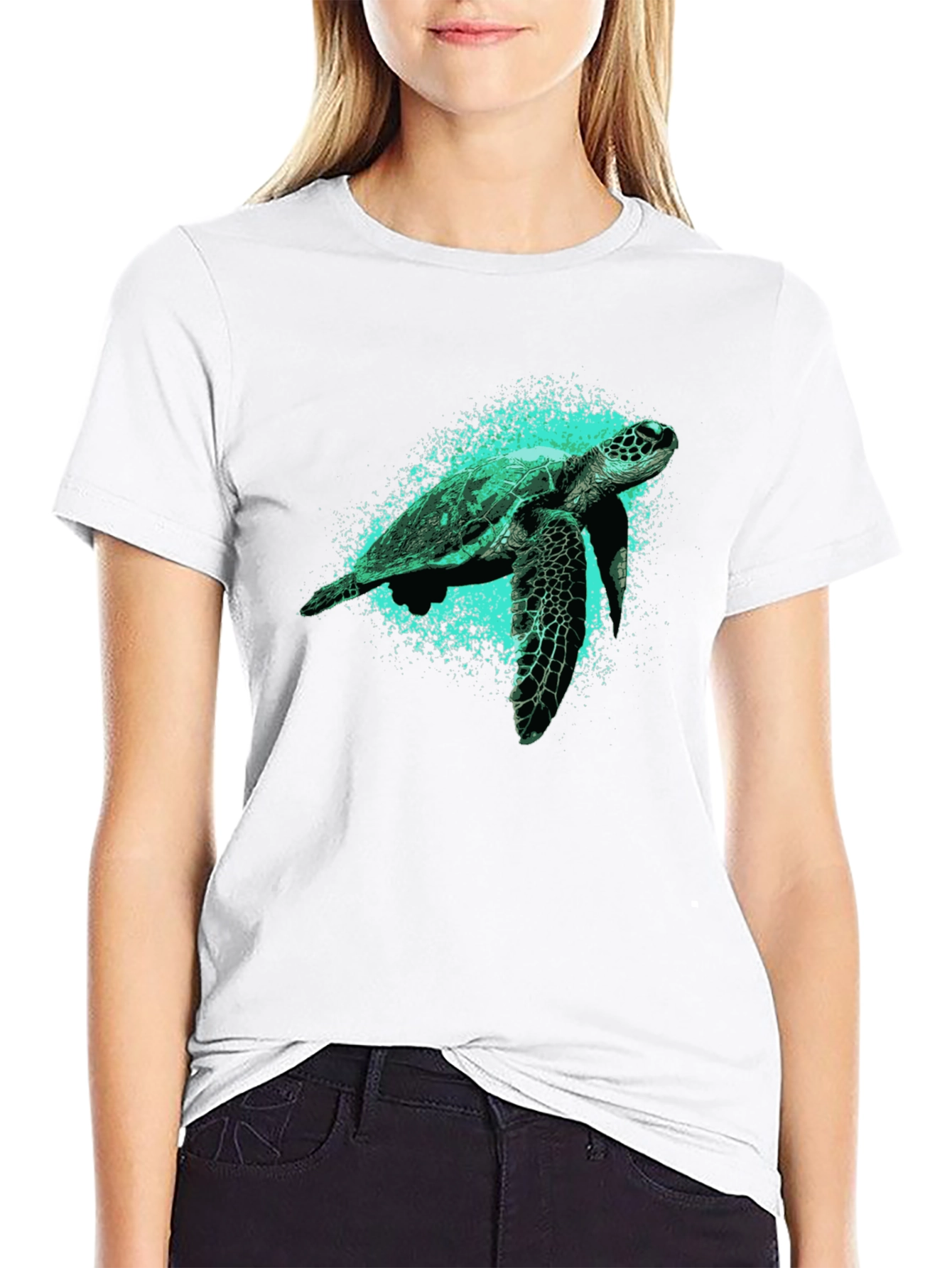 Sea Turtle Graphic Tee - Black