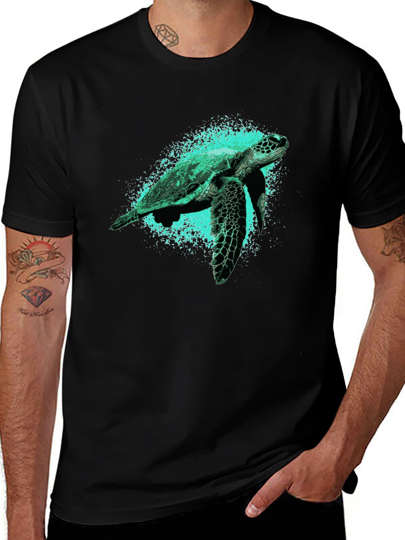 Sea Turtle Graphic Tee - Black