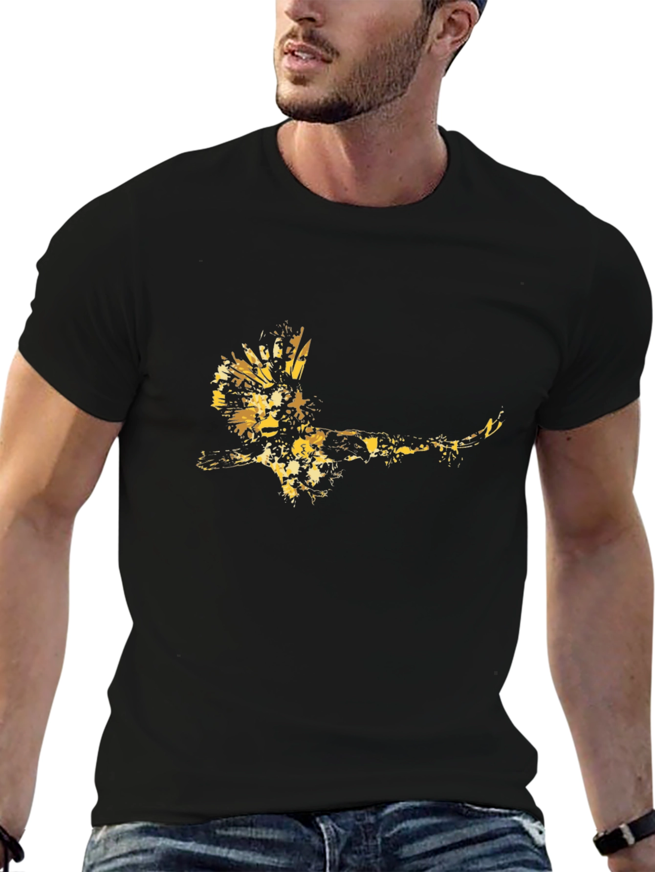 Golden Eagle Graphic Black Tee