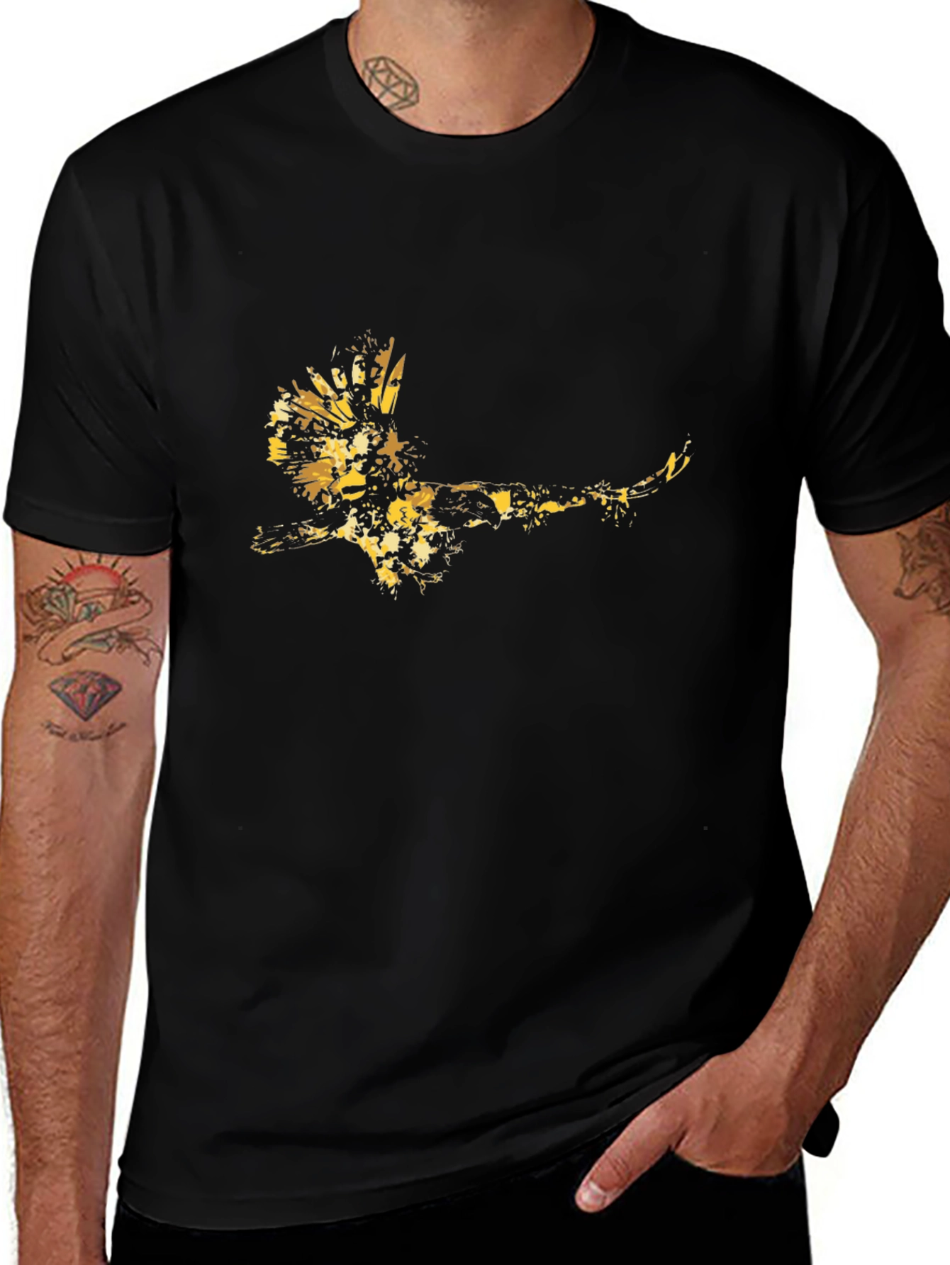 Golden Eagle Graphic Black Tee