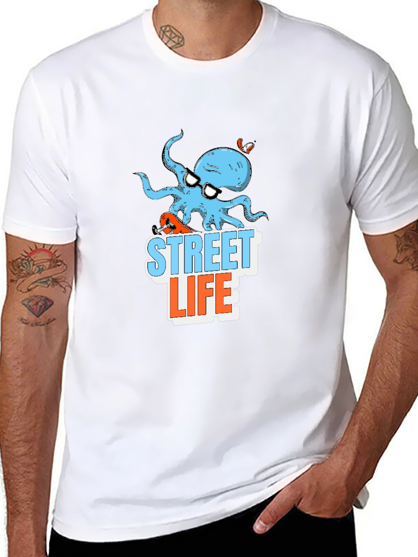 Street Life Octopus Graphic T-Shirt