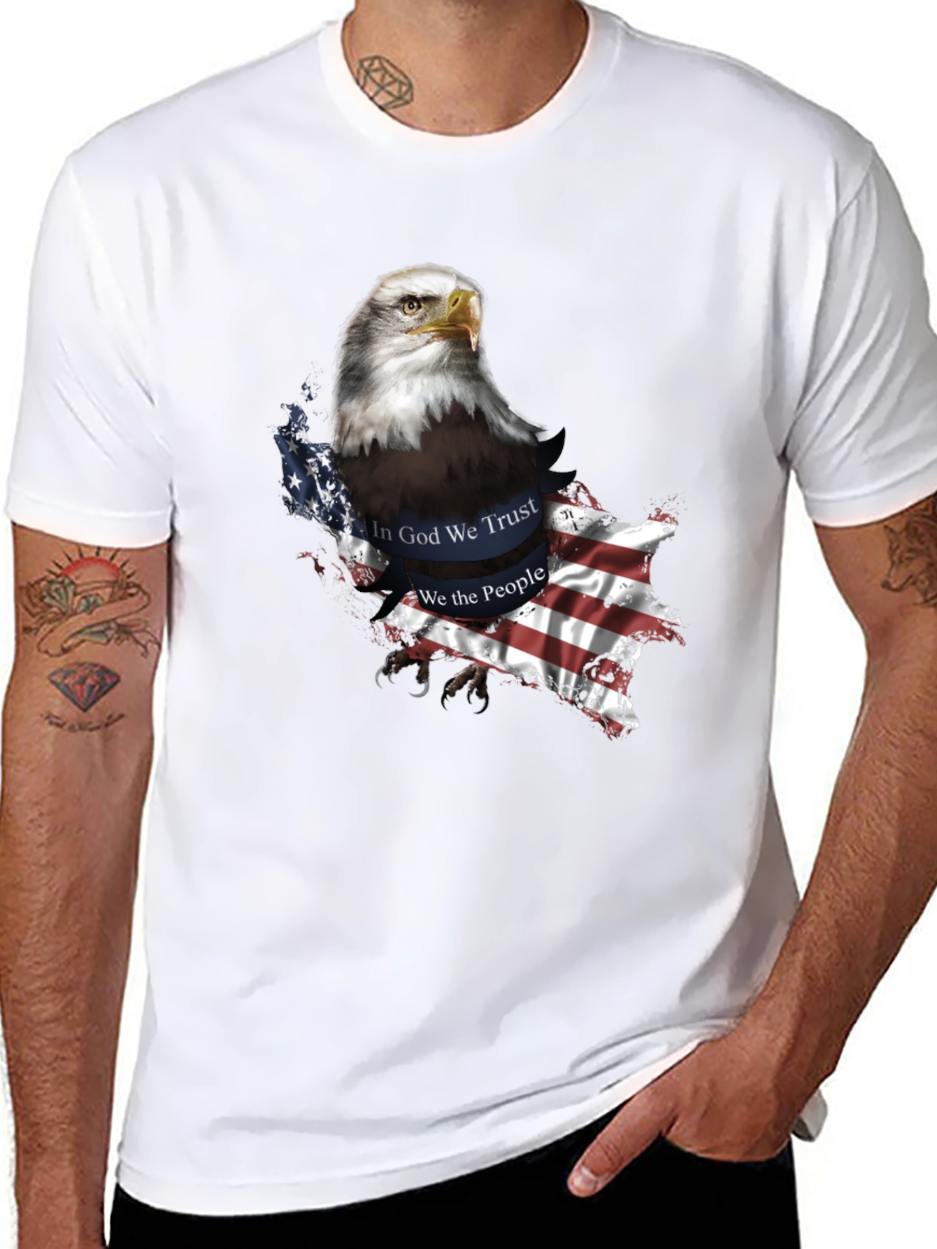 Bald Eagle Patriotic USA Flag T-Shirt