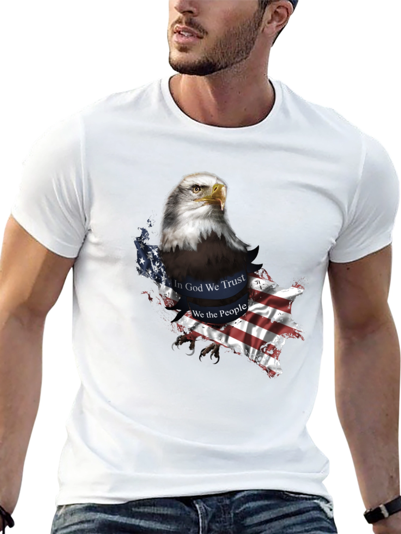 Bald Eagle Patriotic USA Flag T-Shirt