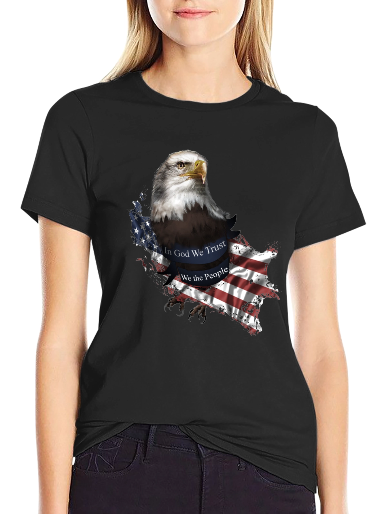 Bald Eagle Patriotic USA Flag T-Shirt