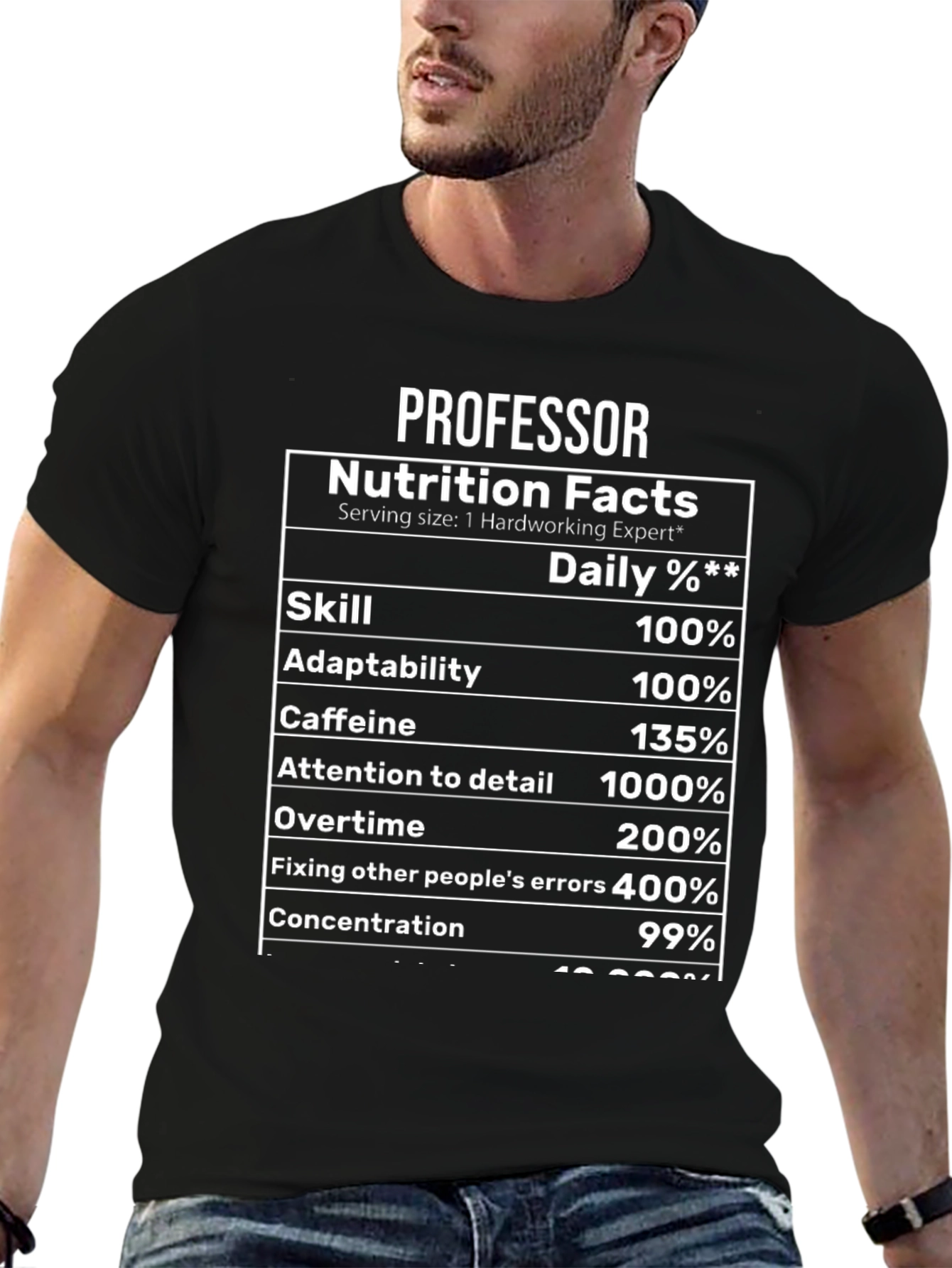 Professor Nutrition Facts Novelty T-Shirt