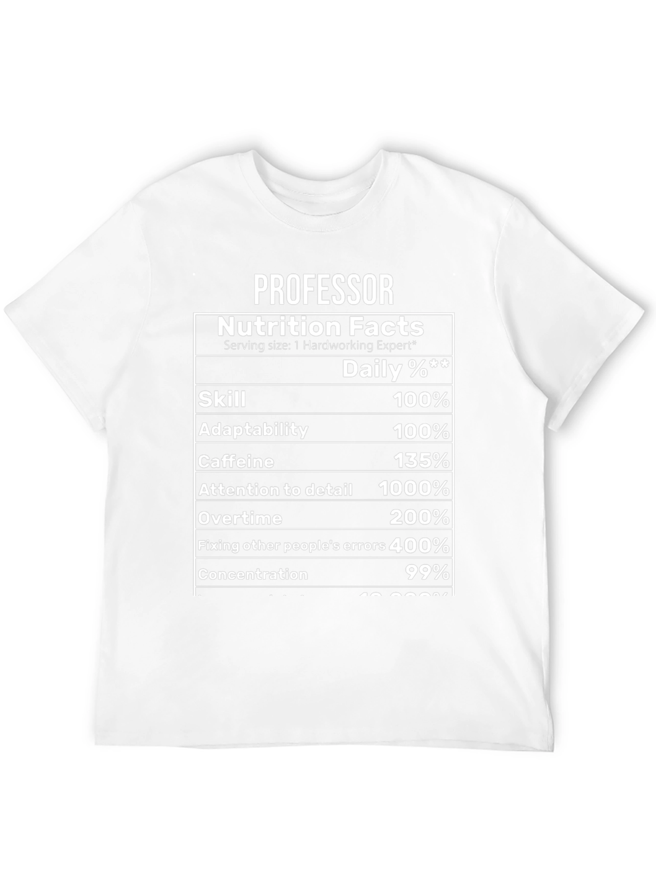 Professor Nutrition Facts Novelty T-Shirt