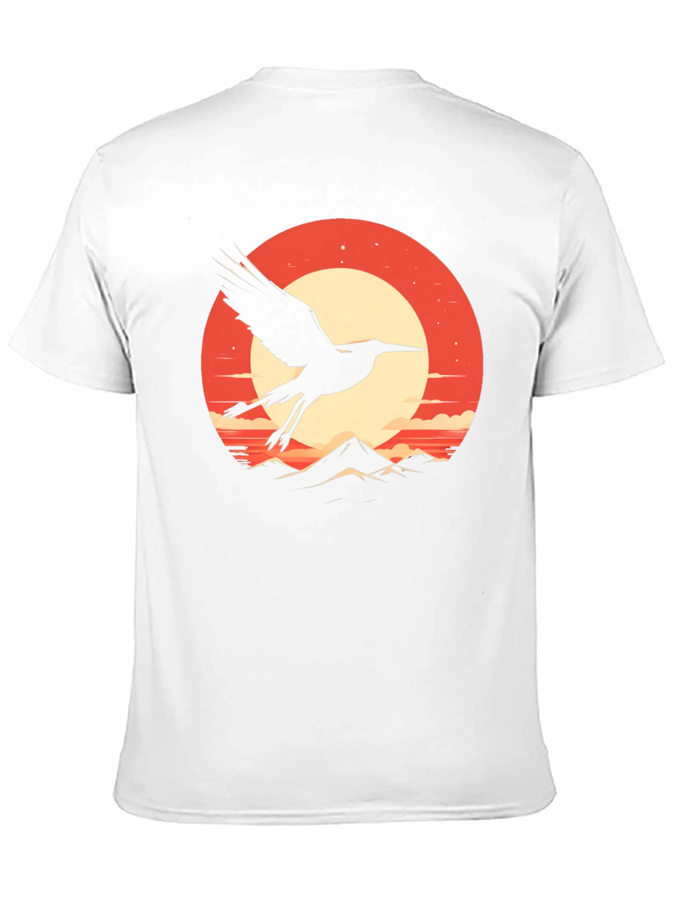 Crane Sunset Graphic Tee - Stylish Black T-Shirt