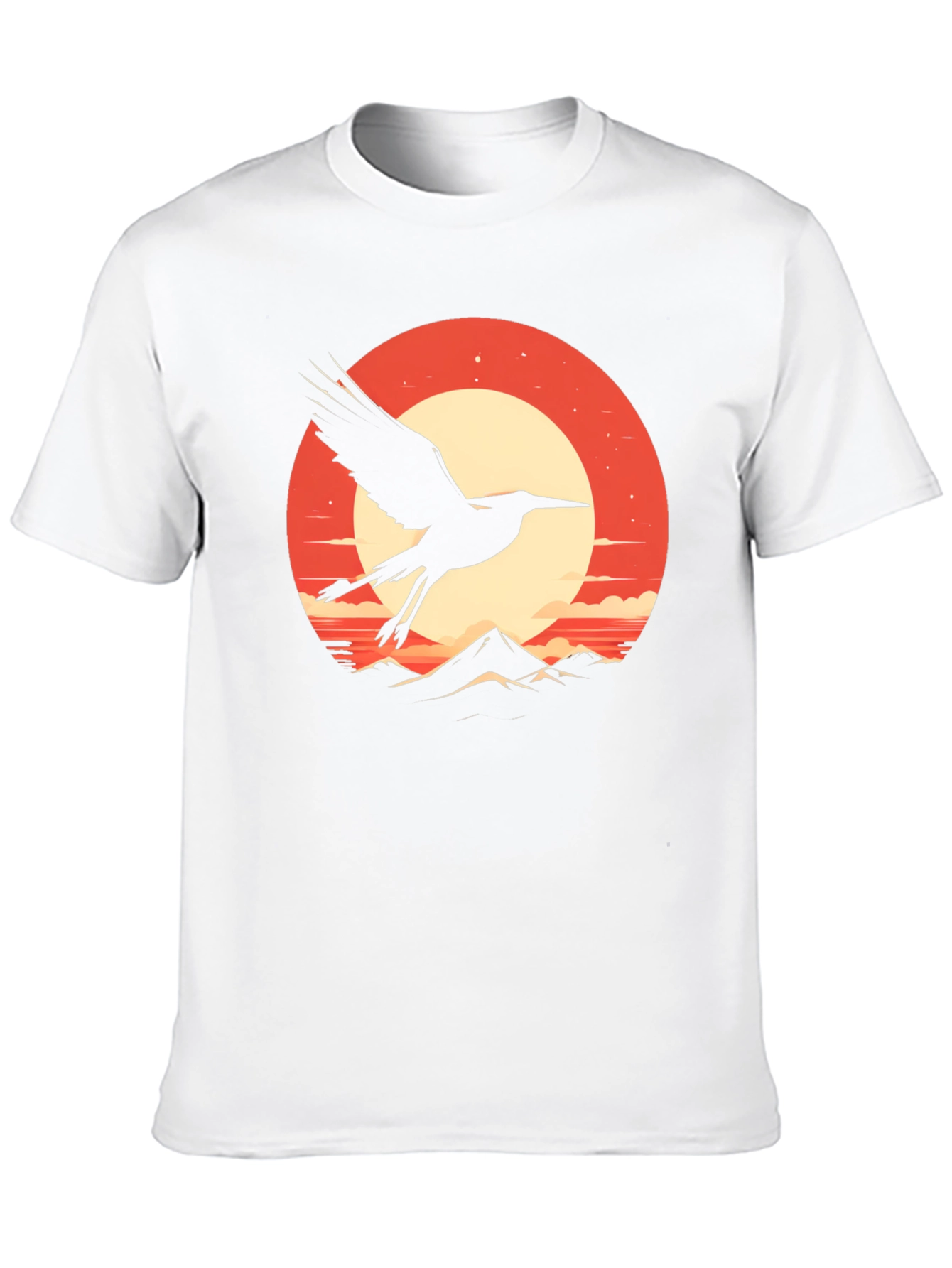 Crane Sunset Graphic Tee - Stylish Black T-Shirt