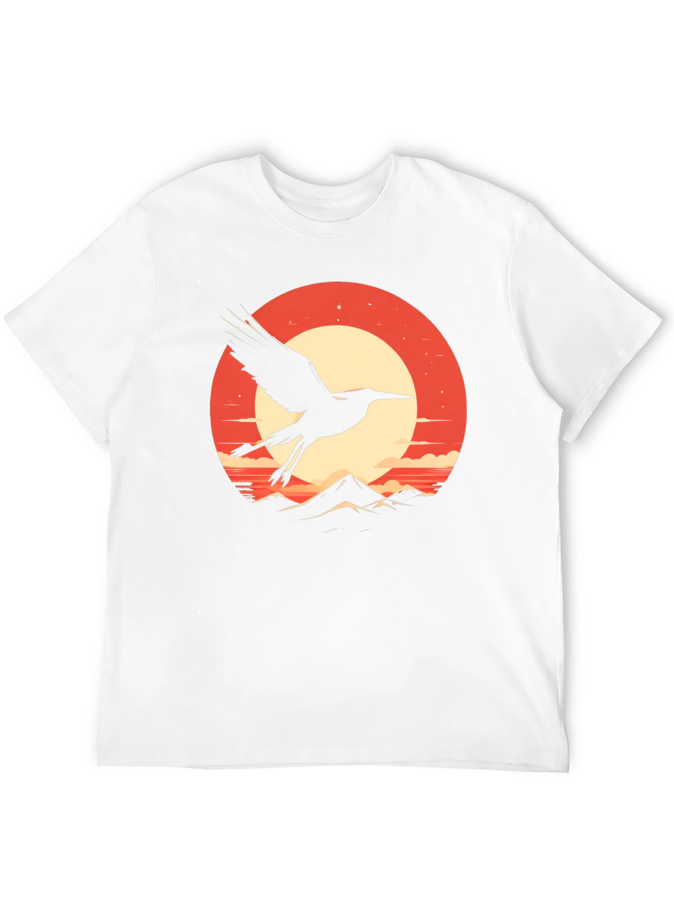 Crane Sunset Graphic Tee - Stylish Black T-Shirt