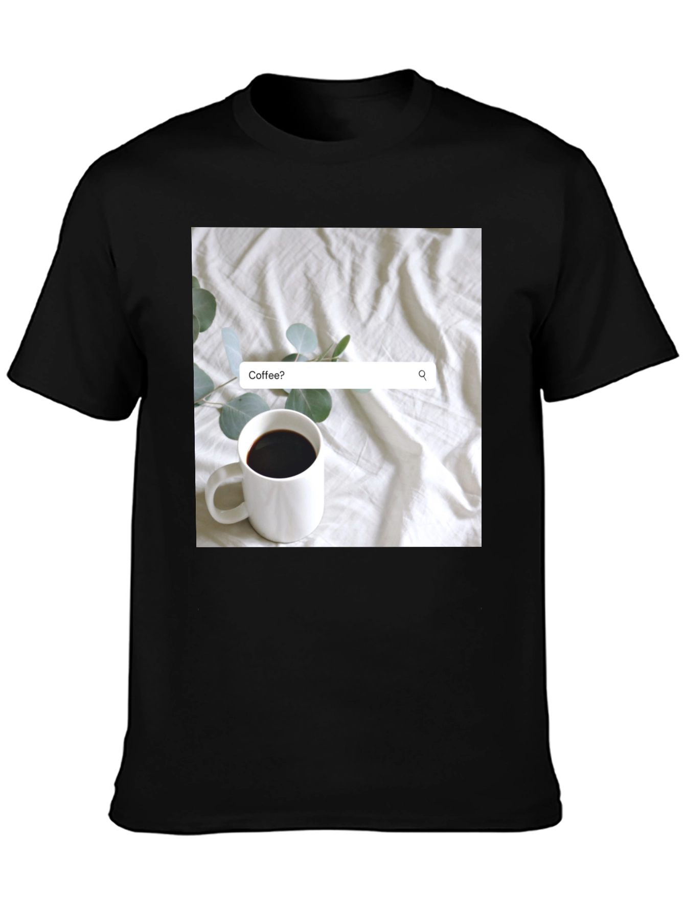 Coffee Search T-Shirt - Casual Black Tee