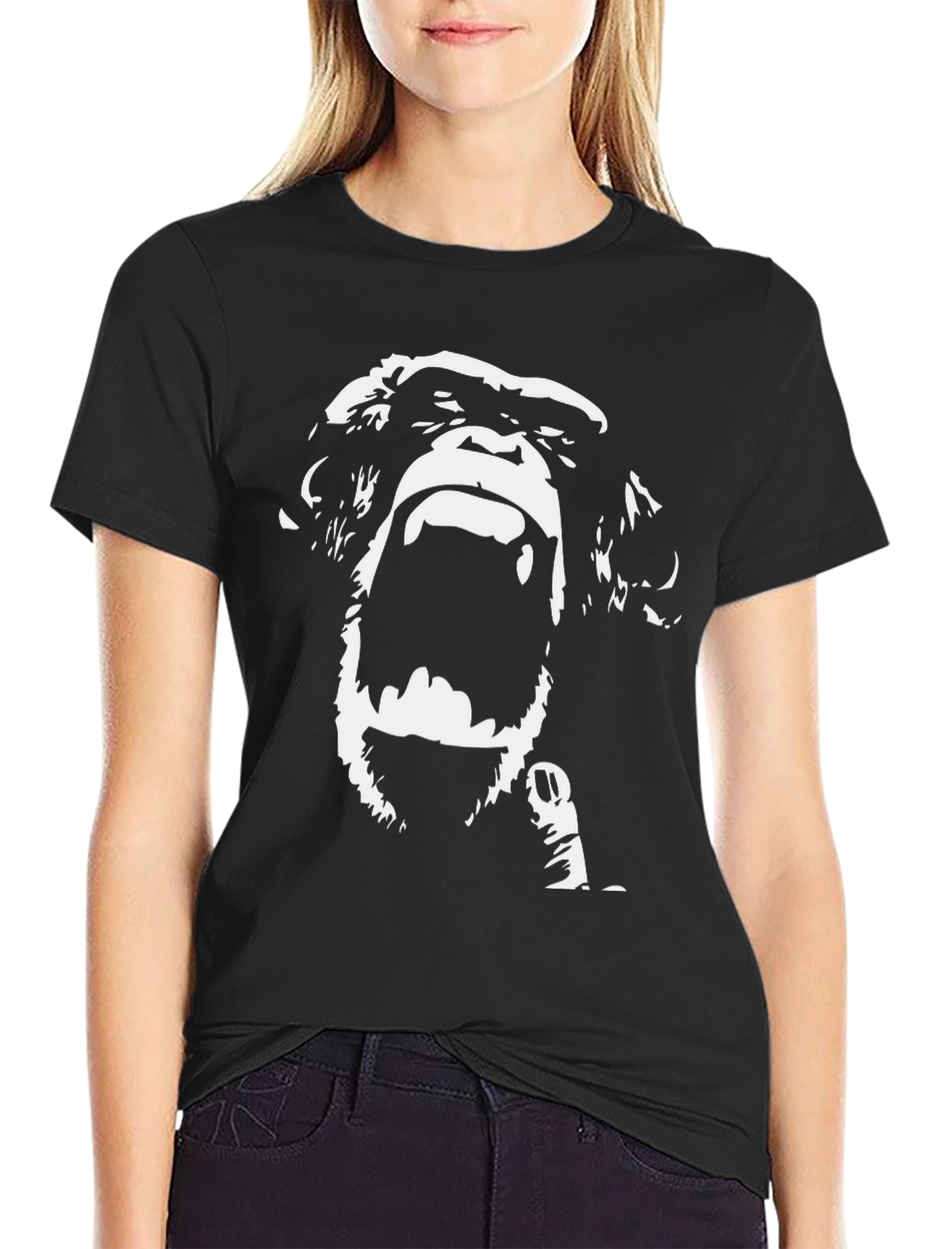 Bold Chimpanzee Graphic Tee - Classic Black Cotton T-Shirt
