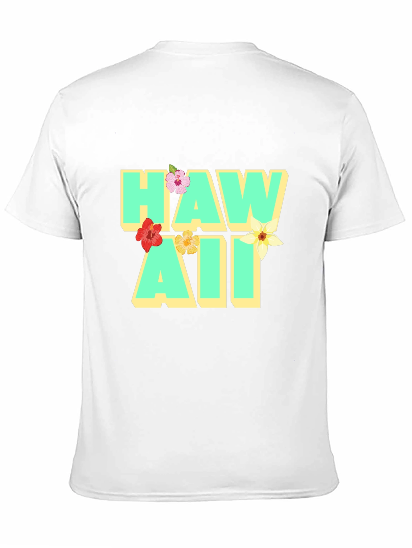 Hawaii Floral Graphic Black T-Shirt