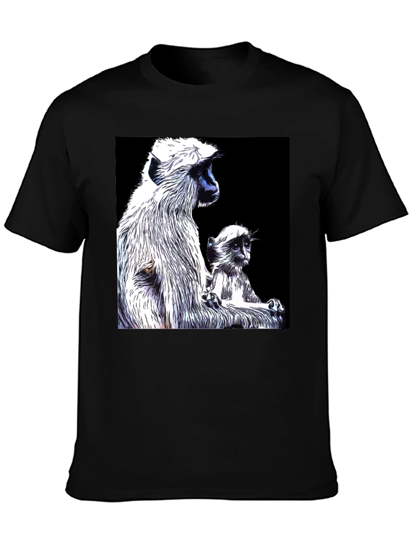 Monkey Graphic Black T-Shirt - Mens Casual Tee