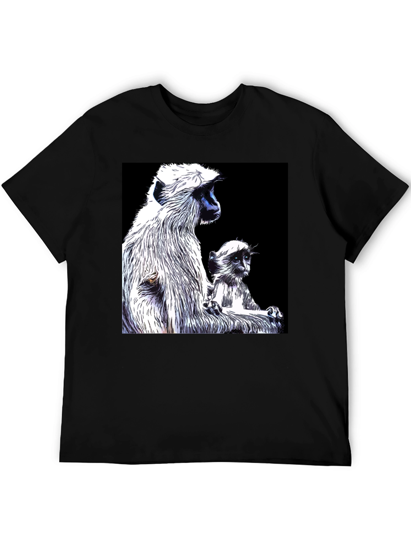 Monkey Graphic Black T-Shirt - Mens Casual Tee