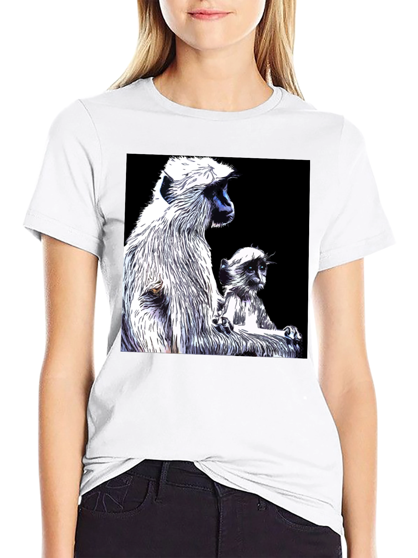 Monkey Graphic Black T-Shirt - Mens Casual Tee