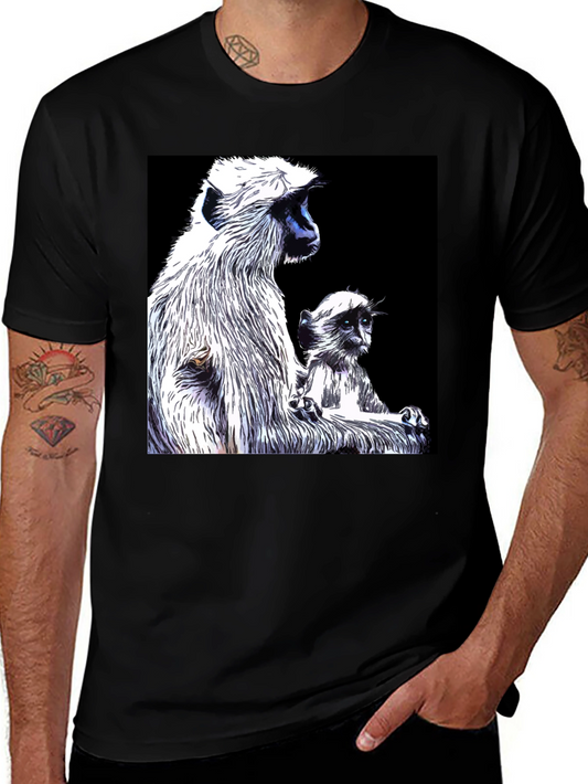Monkey Graphic Black T-Shirt - Mens Casual Tee
