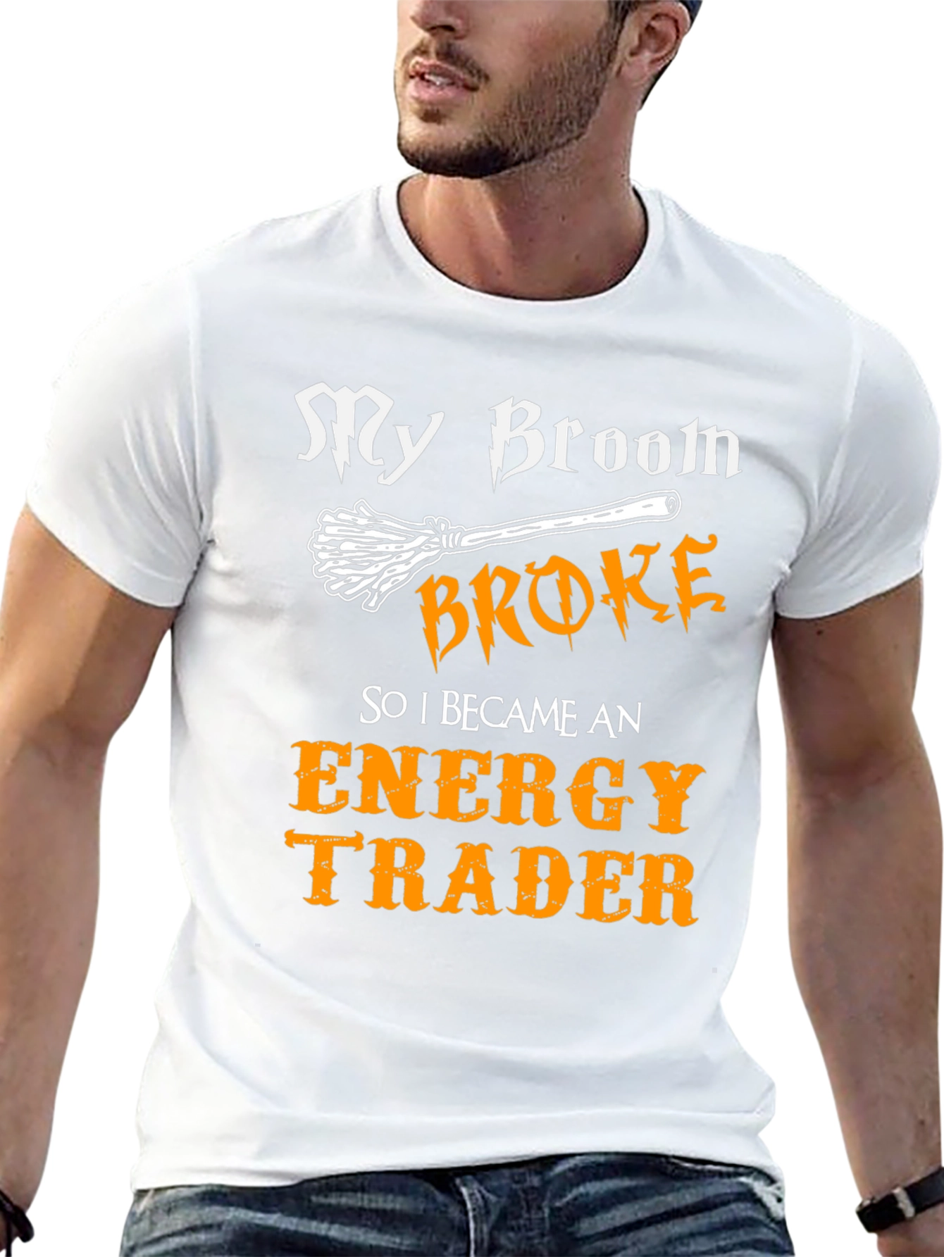 My Broom Broke Energy Trader Graphic T-Shirt