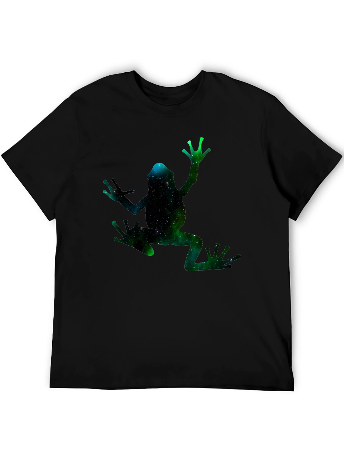 Galaxy Frog Graphic Black T-Shirt