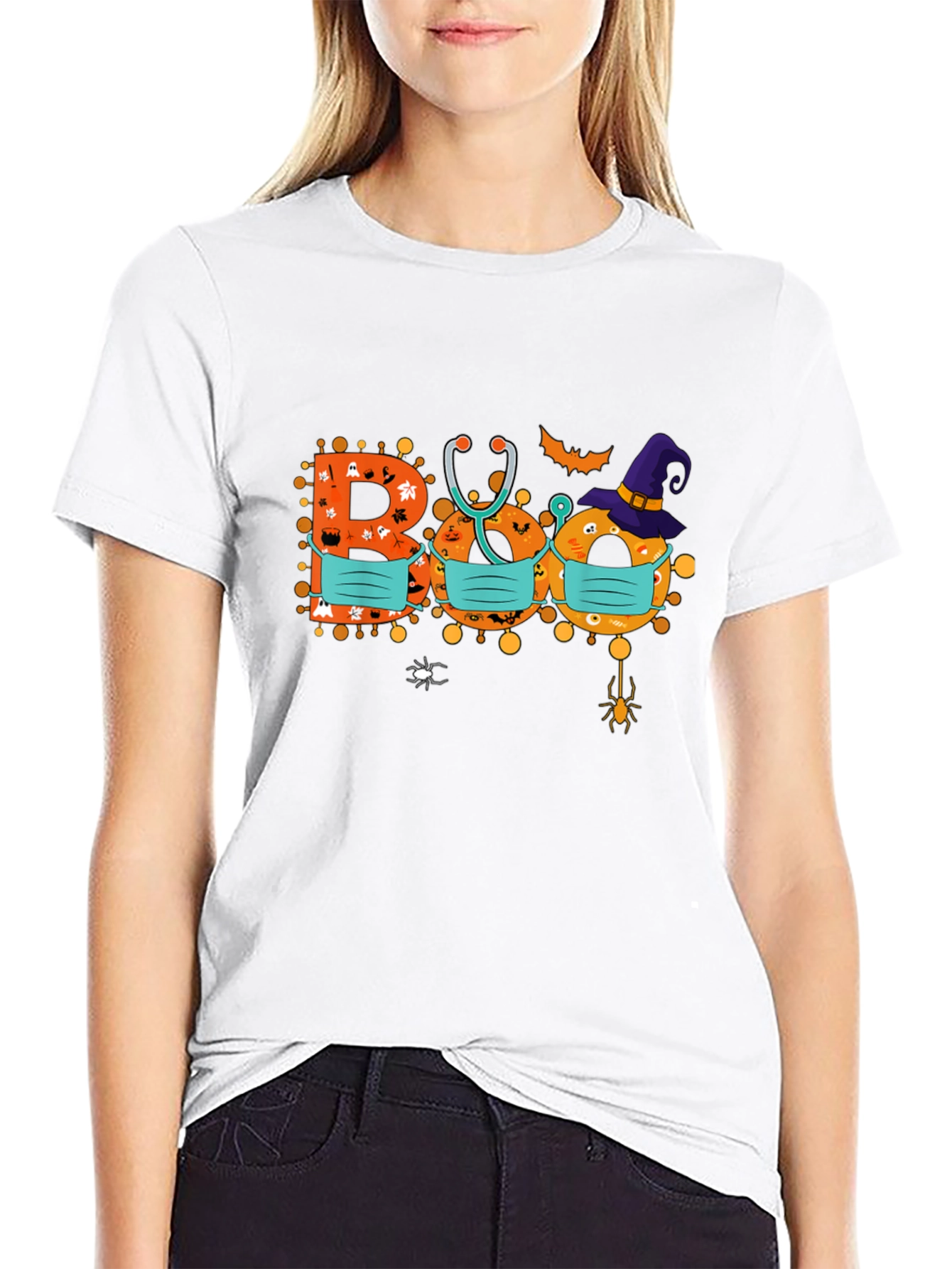 Halloween Boo Masked Graphic Tee