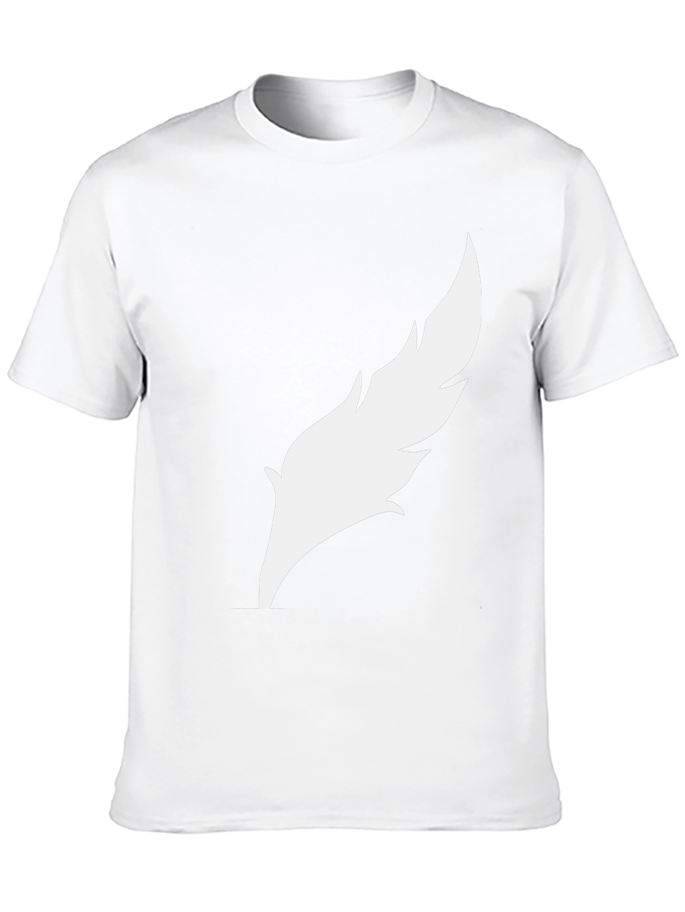 Mens Black T-Shirt with White Feather Graphic