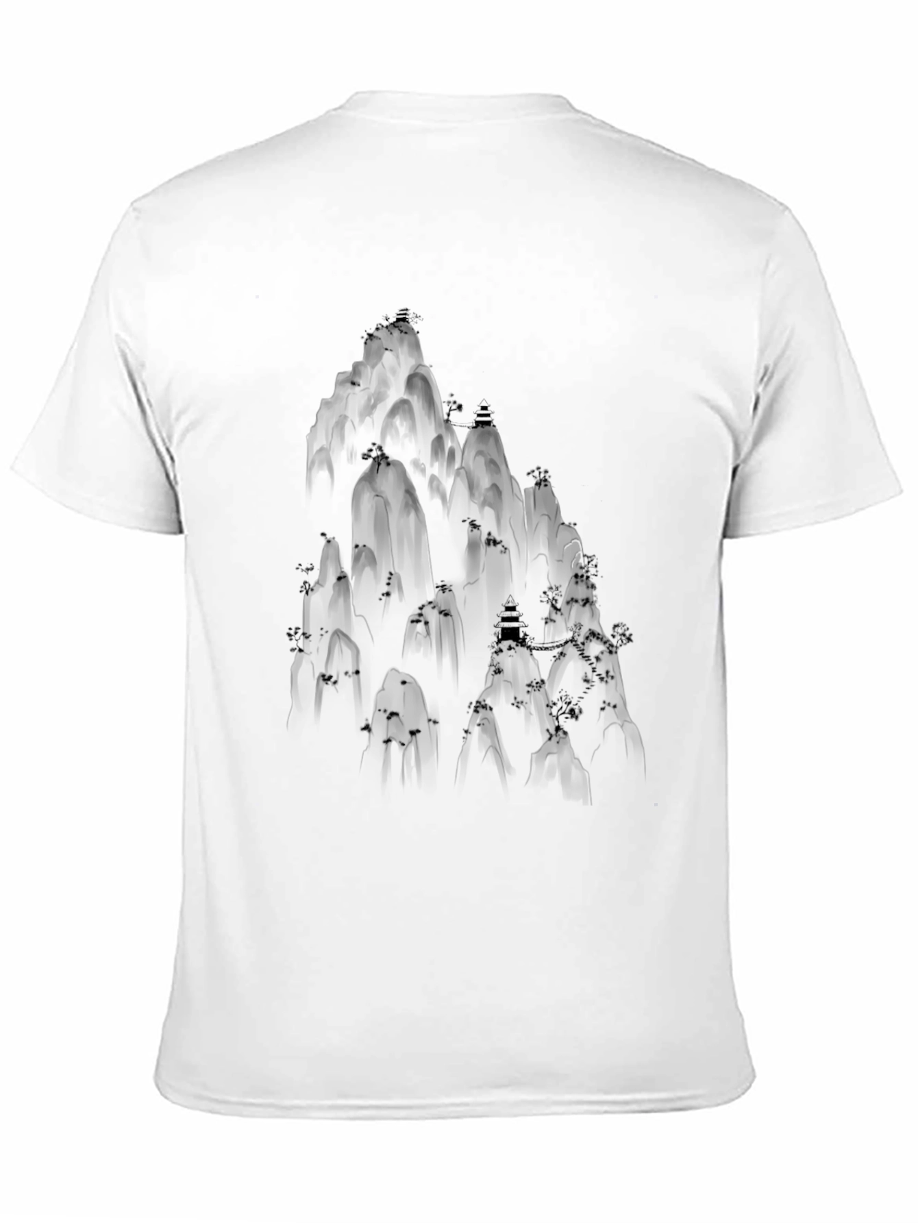 Mountain Scene Graphic Tee - Black