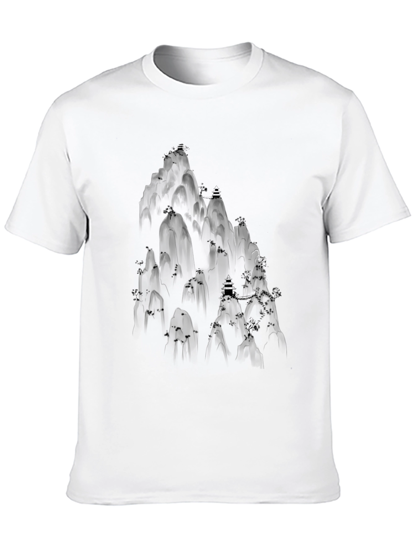 Mountain Scene Graphic Tee - Black