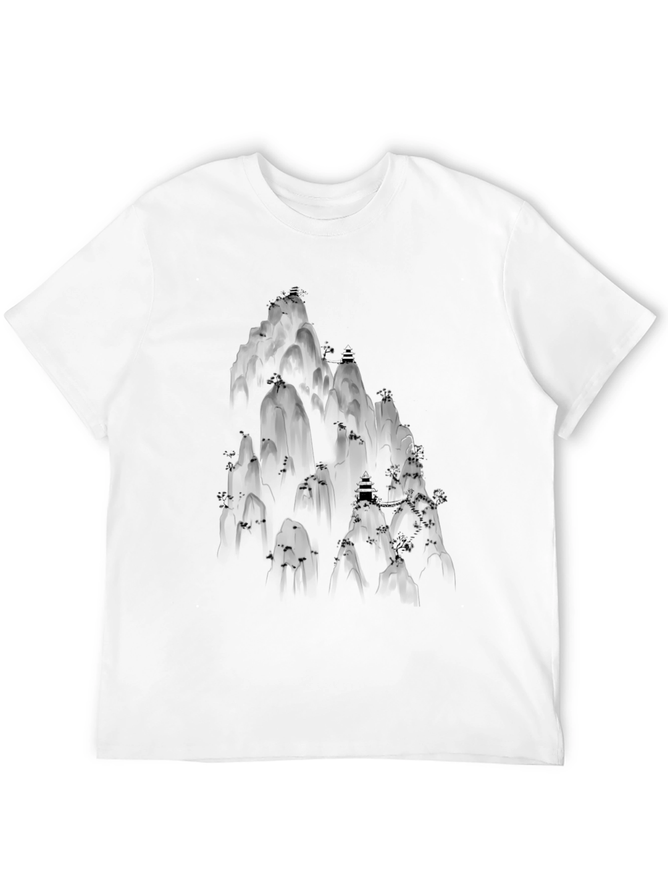 Mountain Scene Graphic Tee - Black
