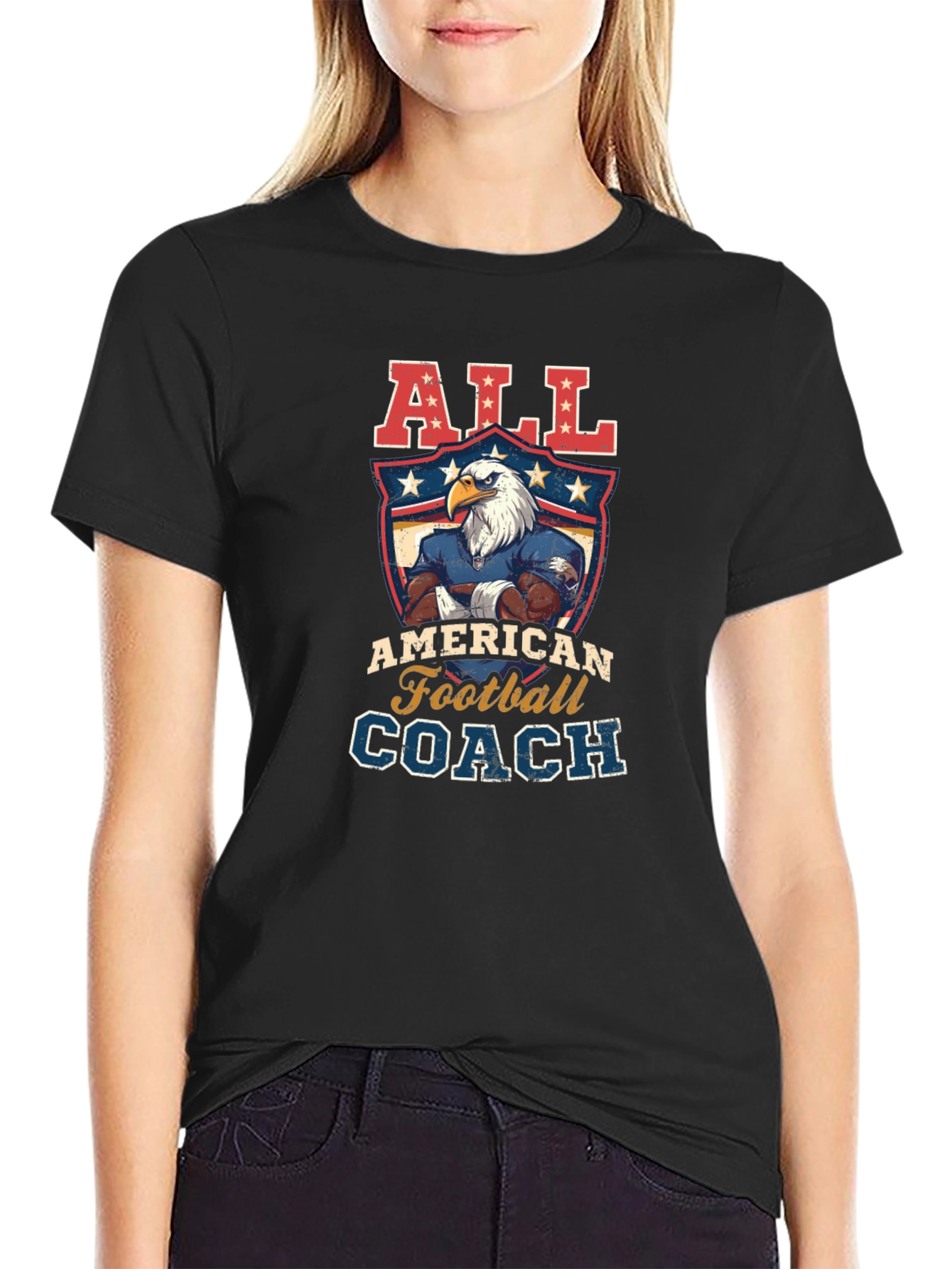 All American Football Coach Graphic T-Shirt