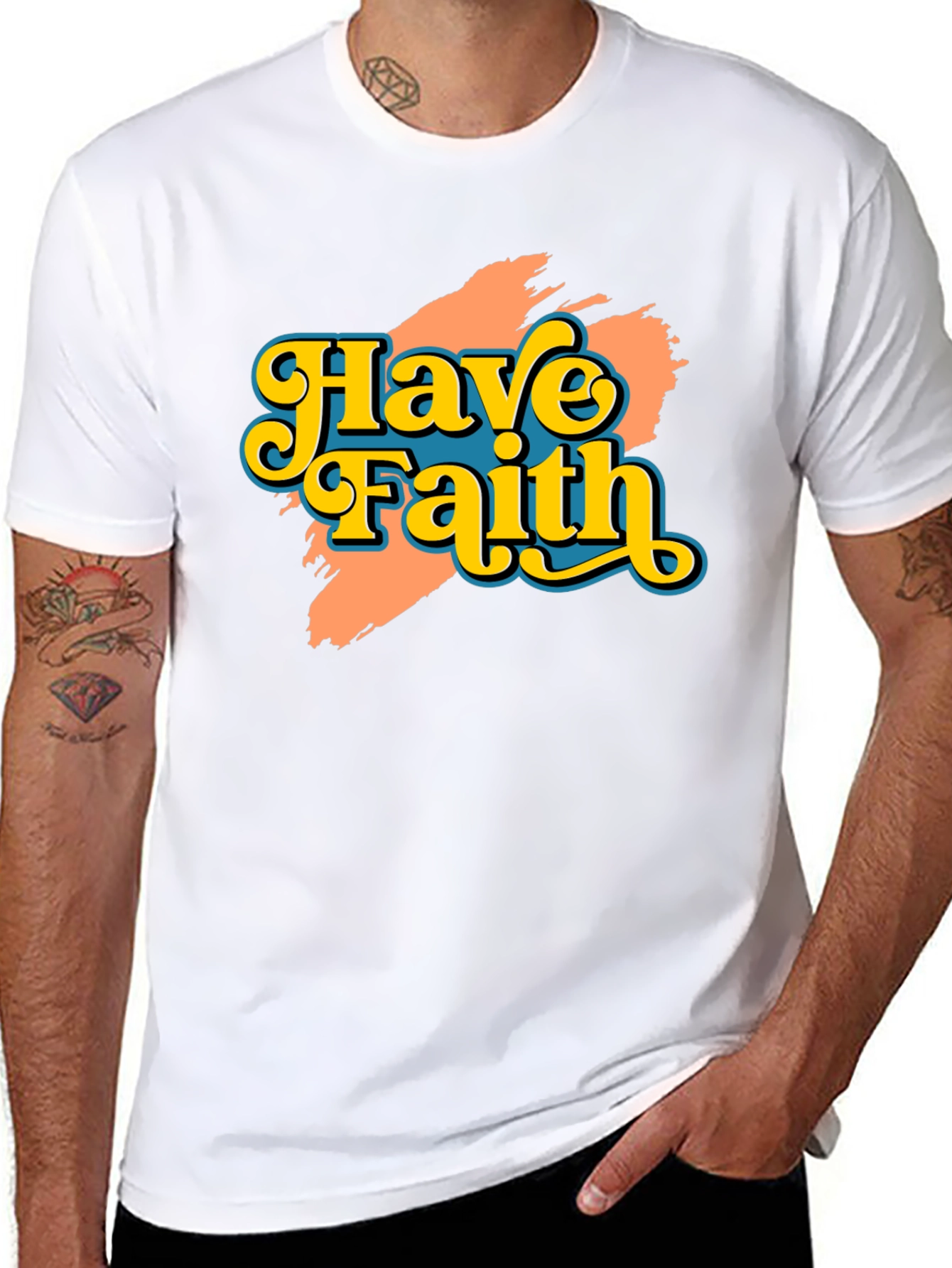 Have Faith Graphic Tee - Retro Design Black T-Shirt