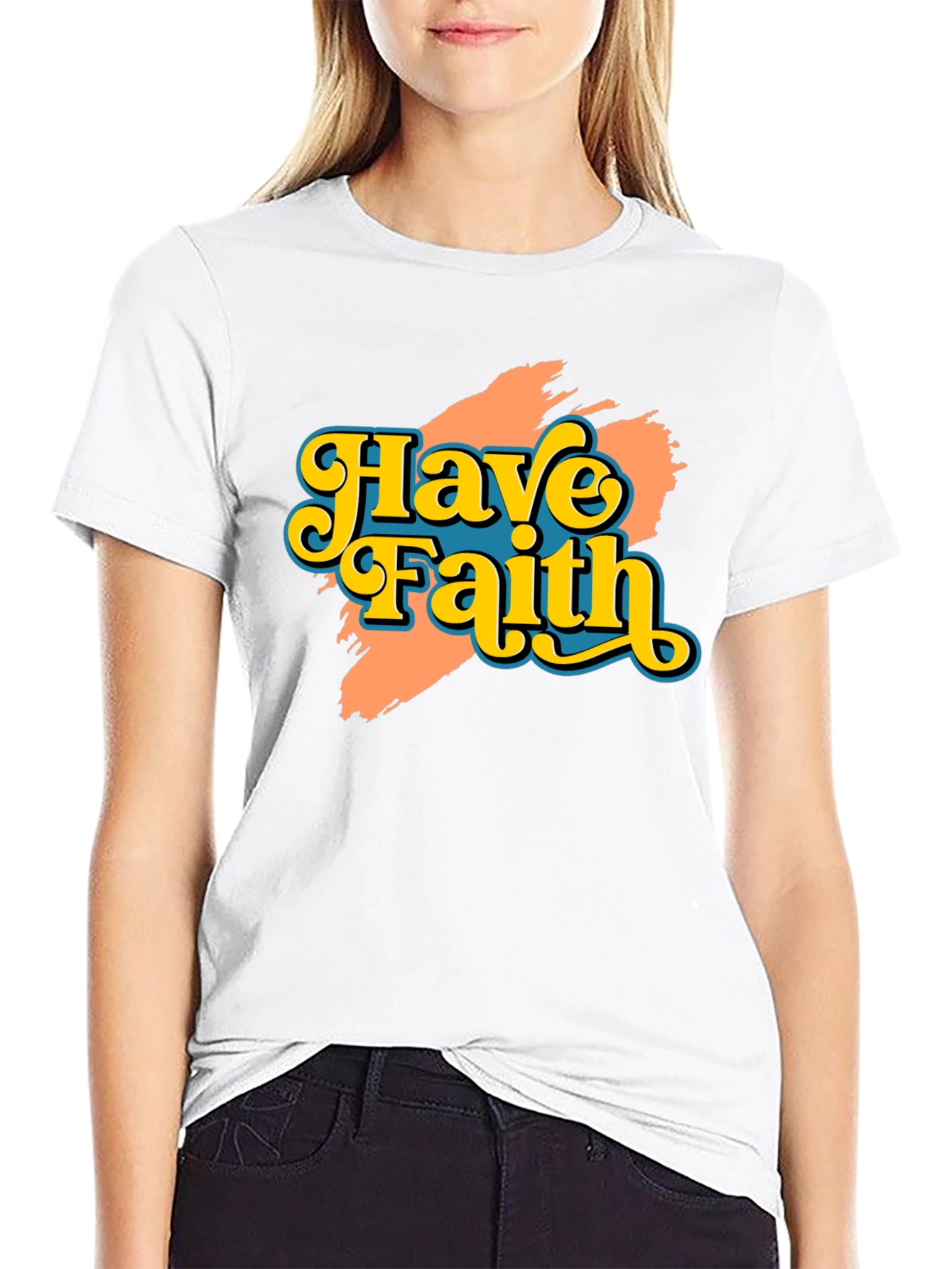 Have Faith Graphic Tee - Retro Design Black T-Shirt