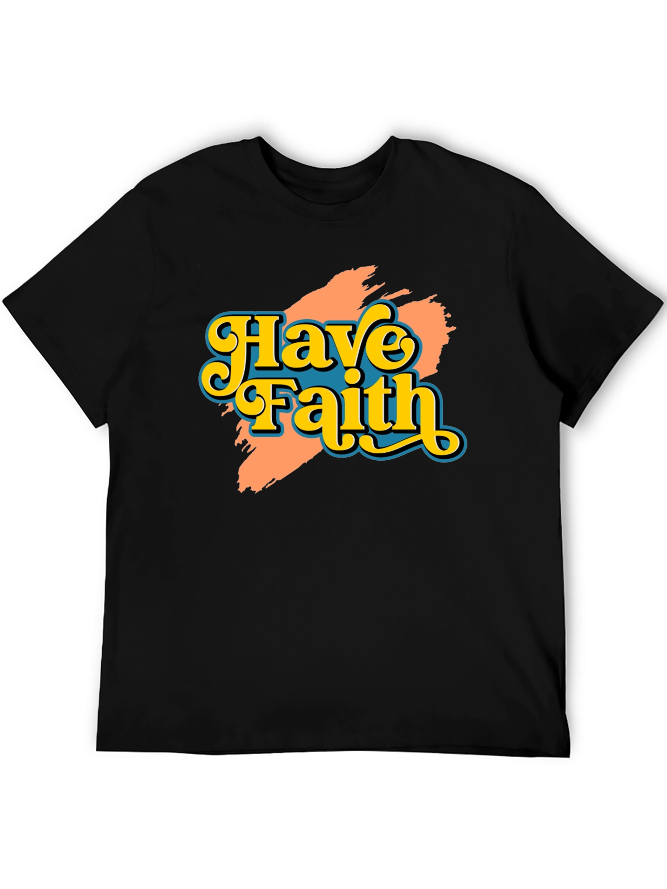 Have Faith Graphic Tee - Retro Design Black T-Shirt