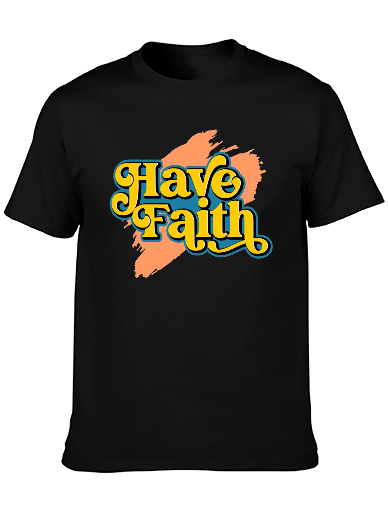 Have Faith Graphic Tee - Retro Design Black T-Shirt