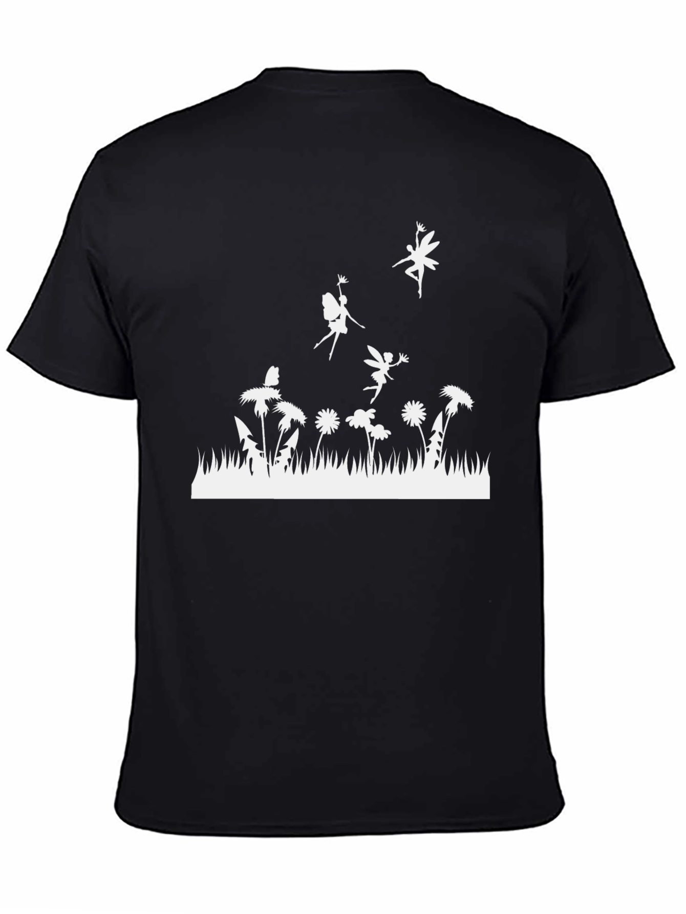 Fairy Meadow Graphic Tee - Black Cotton T-Shirt