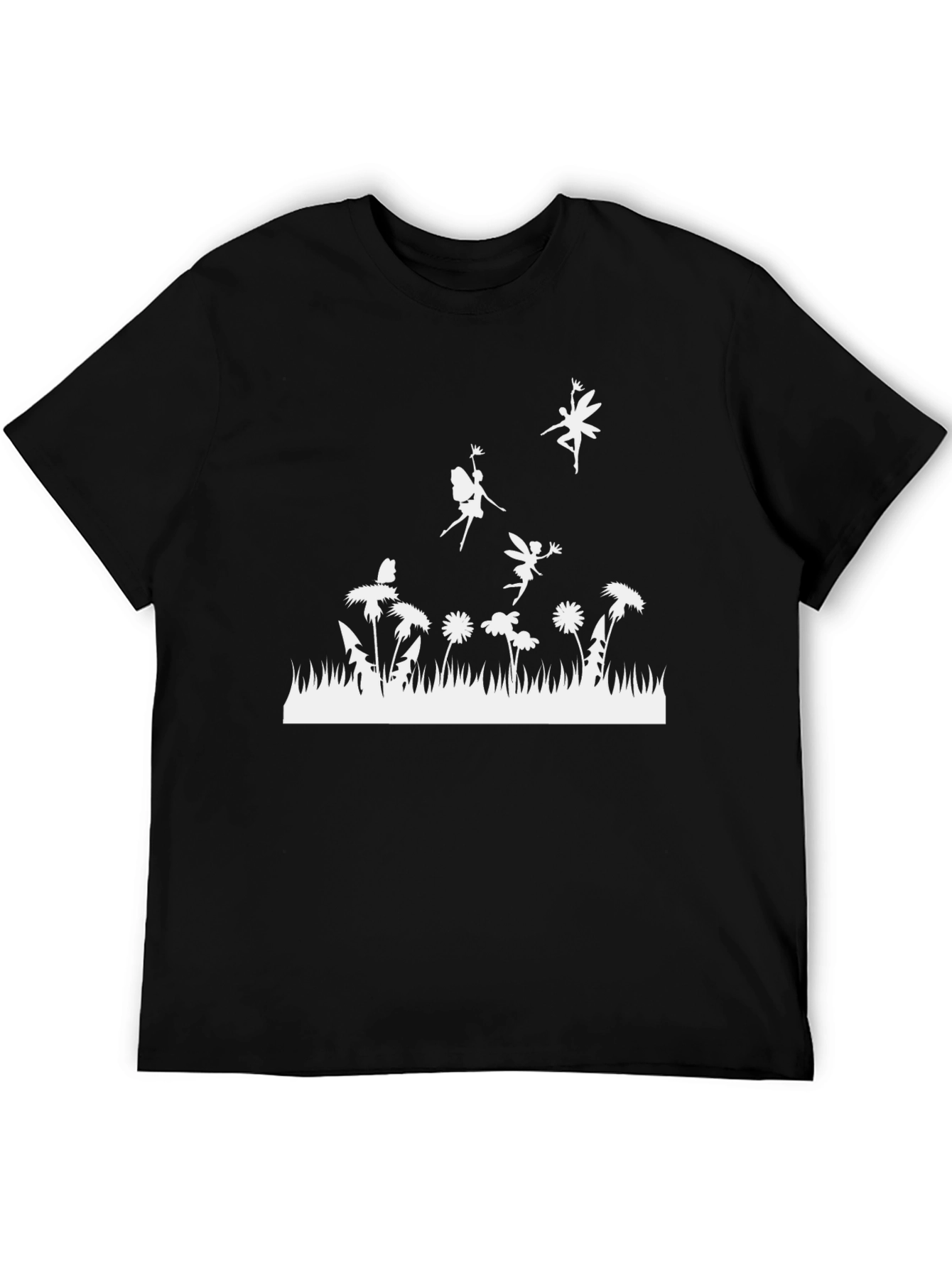 Fairy Meadow Graphic Tee - Black Cotton T-Shirt
