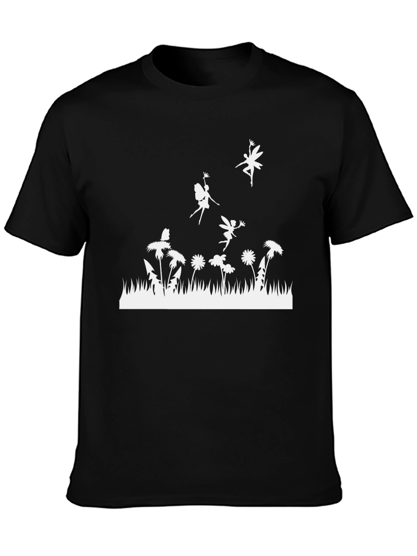 Fairy Meadow Graphic Tee - Black Cotton T-Shirt